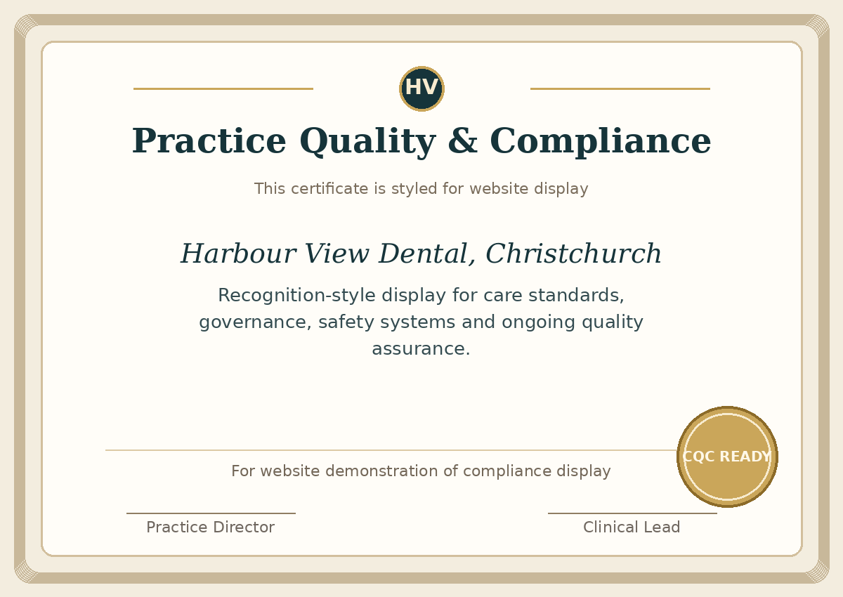 Practice quality and compliance certificate image